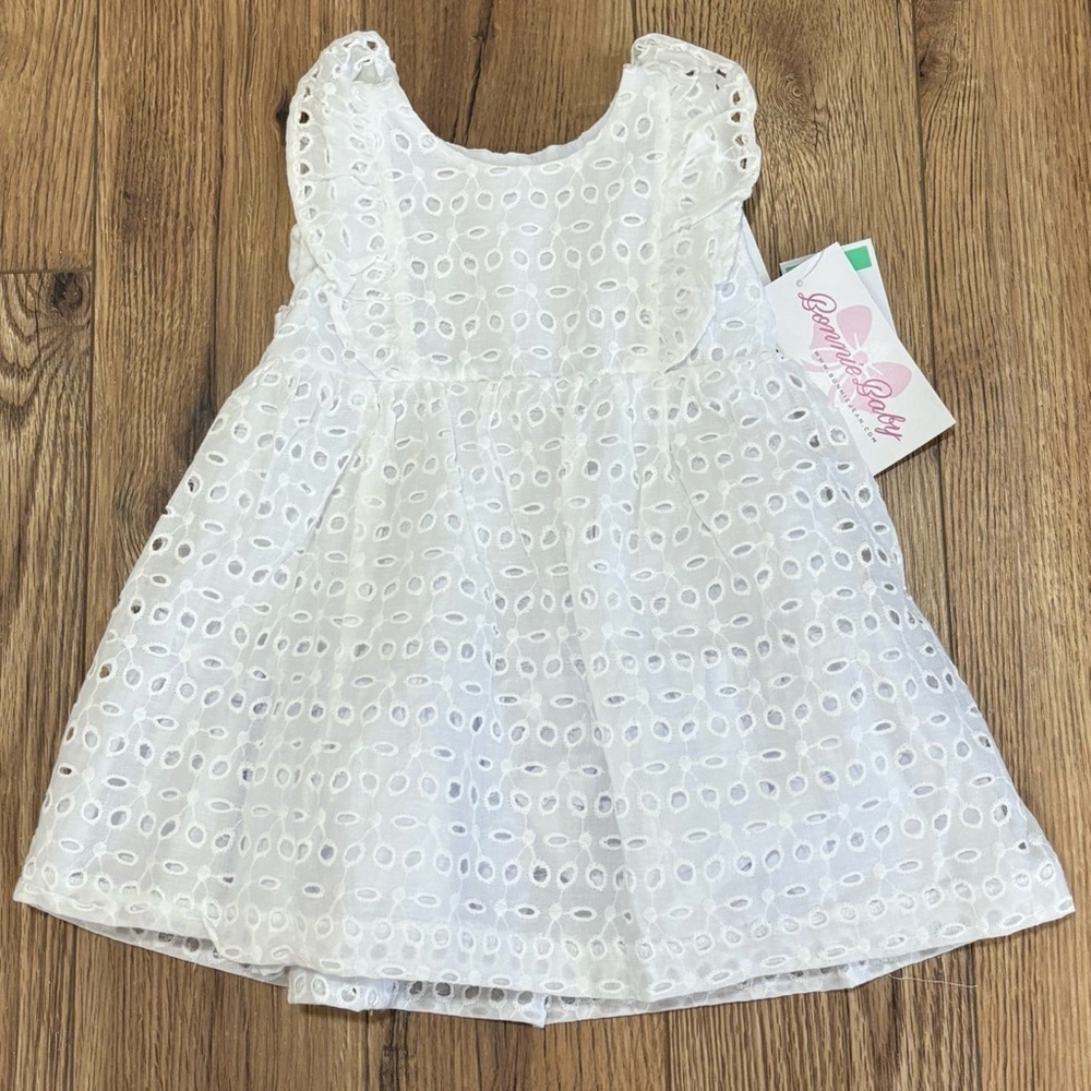 NWT Bonnie Jean Baby White Dress Size 18 Months